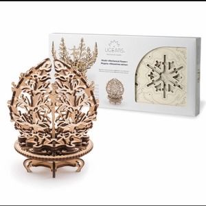 New in box Mechanical Flower 3D Wooden Model puzzle ballerina jewelry holder